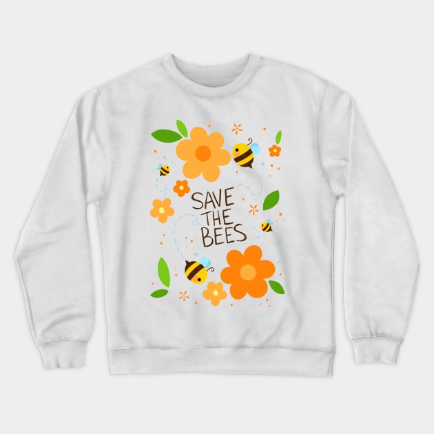 Save the Bees Crewneck Sweatshirt by Lobomaravilha